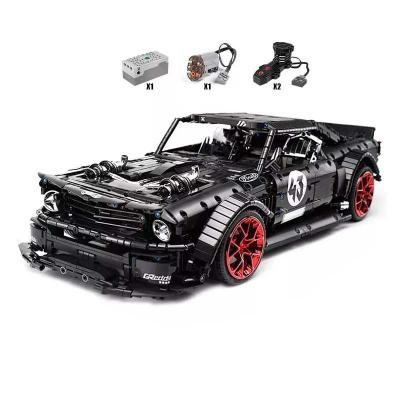 China Toy Legoing Remote Control 2943 PCs Black Mustang Racing Car Technic Car Building Brick Set for Kids for sale