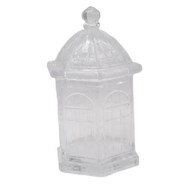 China Custom Logo 350ml Modern Fashionable Candle Jar Crystal Candle Holders With Lid Lanterns And Unique Candle Jars for sale