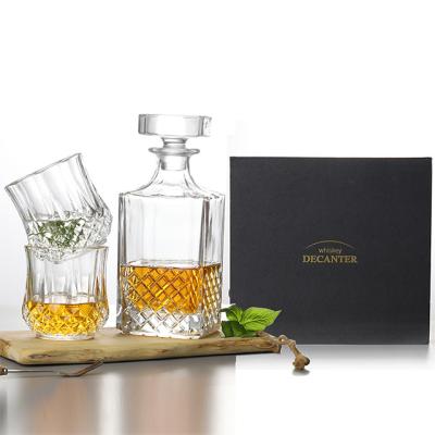 China Factory Sale 750ml Whiskey Decanter Set Classic Whiskey Glasses and Whiskey Decanter for sale