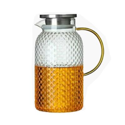 China Stocked Amazon Success 1800ml High Quality Glass Pitcher And Hammer Shaped Glass Kettle High Borosilicate Glass for sale