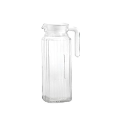 China Stocked Clear Glass 1100ML Pitcher With Handle And Drinking Water Jug And Glass Water Carafe for sale