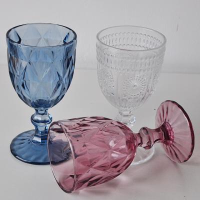 China Champagne flute factory sell 240ml/8oz water bottle& vintage glass cup for home use& glass goblet in bulk for sale