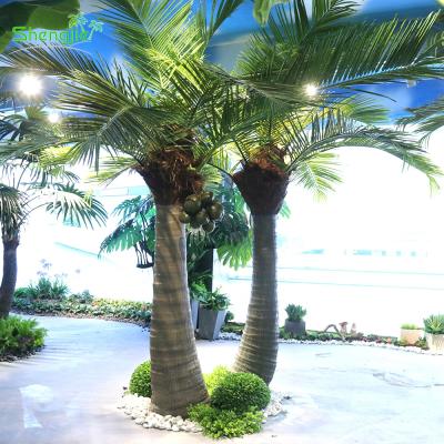 China Minimalist Indoor Outdoor Ornamental Artificial Fake Coconut Palm Trees With Fruit for sale