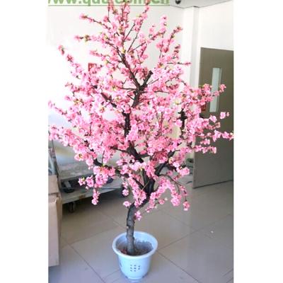 China Eco-friendly Plastic Small Artificial Bonsai Tree Cherry Blossom Tree for Wedding Decoration for sale