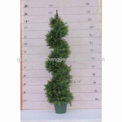 China Decoration Indoor Artificial Topiary Trees Plastic Cedar Tree Spiral Tree for sale