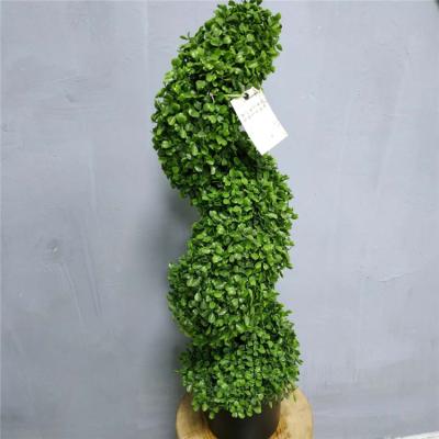 China Ornament& Milan Grass Spiral Artificial Topiary Environmental Outdoor Plastic Tree for sale