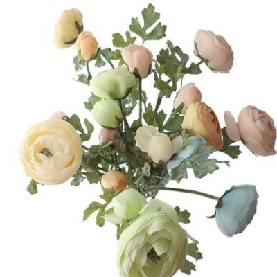 China Eco-friendly Cheap Artificial 58cm Rose Flower in Light Green for Decoration for sale