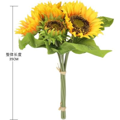 China Hot Sale 35cm Eco-friendly Sunshine Artificial Flower In Yellow For Decoration for sale