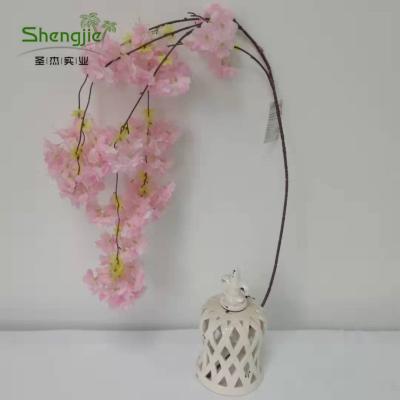 China Luxury Cheap Hot Sale 130cm High Artificial Cherry Blossoms Hanging Flower In Pink For Decoration for sale