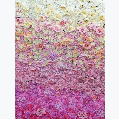 China Eco-friendly Cheap Colorful Artificial Flower Wall Backdrop For Decoration With Different Design for sale