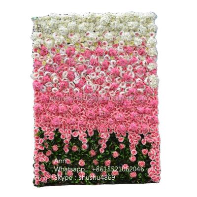 China Modern& environmental& fashion& real touch fake flower SAST-70001 artificial flower wall wedding romantic cheap flower wall for sale