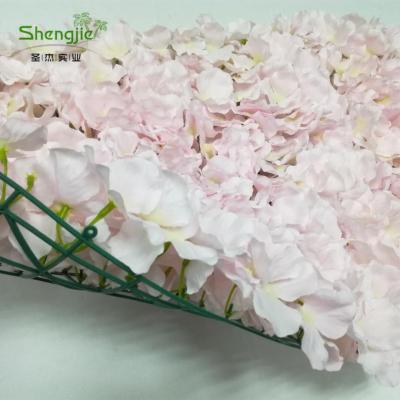 China Factory Wholesale 60X40cm Hot Everlasting Light Pink Artificial Hydrangea Flower Mat In Light Pink For Decoration for sale