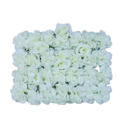 China Occasion Flower Backdrop Panel Artificial Flower Silk Wall Carpet For Wedding Decor for sale