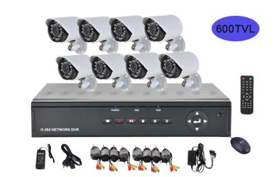 China Oudoor / Indoor 8 Camera Security System , IP Camera Network CCTV Kit DVR for sale