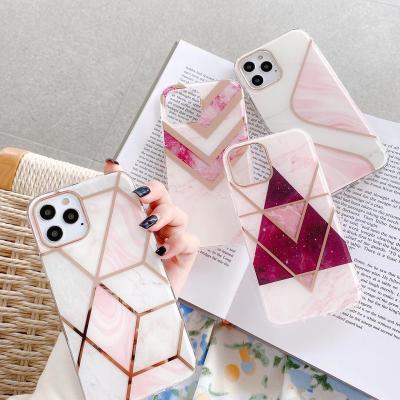 China Shockproof For iPhone 12 12 PRO Glitter Marble Glitter With Plating Protective Stylish Slim TPU Case For iPhone 12 PRO MAX for sale