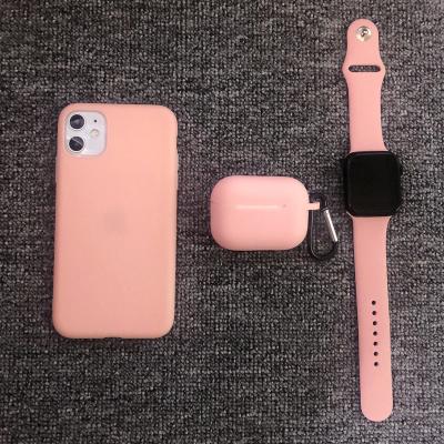 China Shockproof Phone Case and Airpod Case and Watch Bands 3 in 1 Suit for iphone 13 12 11 promax xs max 8plus silicone phone case for sale