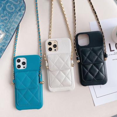 China Anti-knock luxury style cc phone case for iphone13 12 11promax high-grade designer leather phone bag for xs xr 8plus max phone cover for sale