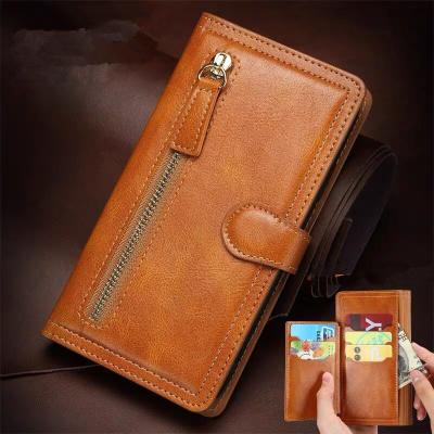 China New shockproof wallet phone case for promax iphone13 12 11 leather multifunctional card slot phone bag for apple iphonexr xs 8plus for sale