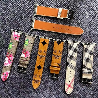 China Luxury Design Adjustable For Apple Watch Bands Leather Material Watch Strap For Watch Series 7 6 5 4 3 2 1 44mm 42mm 40mm 38mm 41 45m Band for sale