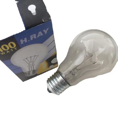 China A55 220V Indoor Lighting Traditional GLS Clear Shape 100W E27 Clear Incandescent Bulb Lamp for sale