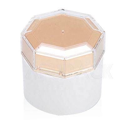 China Luxury Hexagonal Lid 30g 50g Double Wall Jar PP Biodegradable Cosmetic Containers Gold Jar for Cream for sale