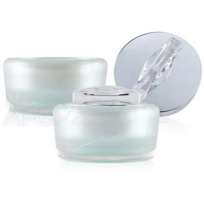 China 2oz 15g 30g 50g Luxury Custom Green Acrylic Leak Proof Jars Fruit Shaped Container Jars For Skin Care for sale