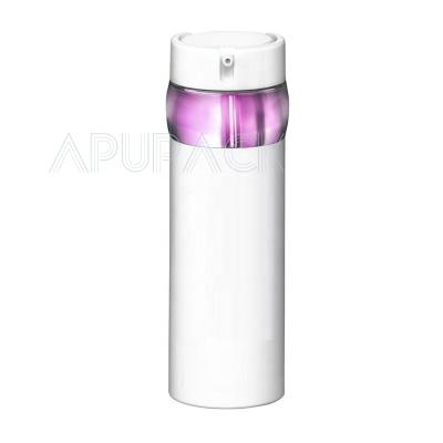 China Double Wall 50ml 30ml Double Wall Pump Bottle ACP Airless Essence Toner Bottle Round Single Luxury White Sunscreen Bottle for sale