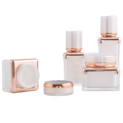 China 30ml 50ml 100ml White Square Luxury Acrylic Jars Mens Skin Care Colorful Packaging Pump Bottle 15g Airless Pump Bottle for sale