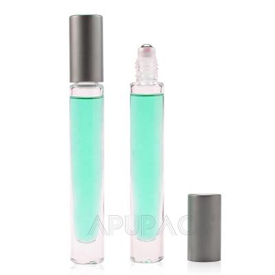 China Cosmetic Thick Bottom Cylinder Empty Fancy Clear Glass Perfume Bottle 10ml Roll On Empty Bottle 10ml Perfume Bottle for sale