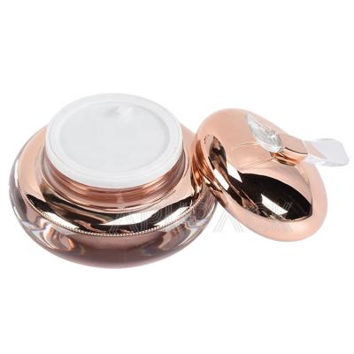 China Luxury Single Pink Gold 15g 50g 30g Empty Luxury Cream Jar With Magnetic Cosmetic Spatula for sale