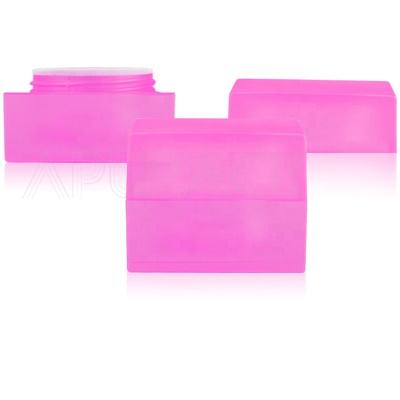 China Square Luxury Pink Acrylic Cute Cosmetic Jars Small Plastic Cream Jar Container 10g 5g for sale