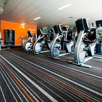 Cina Removable Gym Nylon Printed Carpet Tile 600x600 Fitness Sports Centre Carpets in vendita