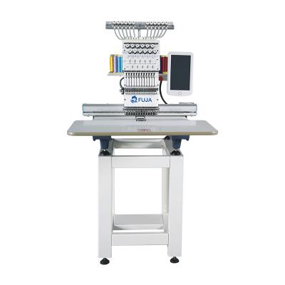 China Hat / T-shirt / Finished Garments Embroidery FUJA High Quality Single Head Computerized Embroidery Machine For Hat Sock T-shirt Embroidery 350*500mm Work Area for sale