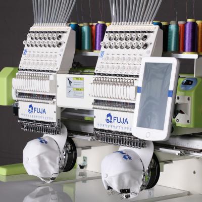 China Hotels FUJA Two Head High Speed ​​Hat T-shirt Sewing Automated Embroidery Machine Price for sale