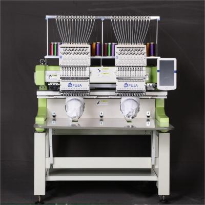 China Garment shops FUJA tajima dst format 15 high speed 2 needle head embroidery machine for sale