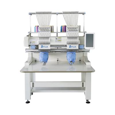 China FUJA Hotels High Speed ​​Hat Embroidery Machine With 15 Needles For Flat / T-shirt / Garments Finishing 2 Head for sale