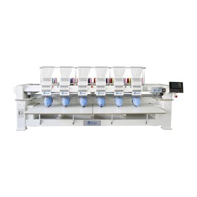 China Garment Shops FUJA 6 Head Embroider Machine 12 Or 15 Needles Computerized Flat Cap Embroidery Machine for sale