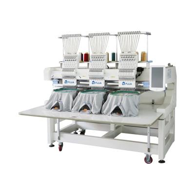 China Garment Shops FUJA High Efficiency Three Heads 12 Needles Or 15 Needles High Speed ​​Chinese Computer Embroidery Machine for sale