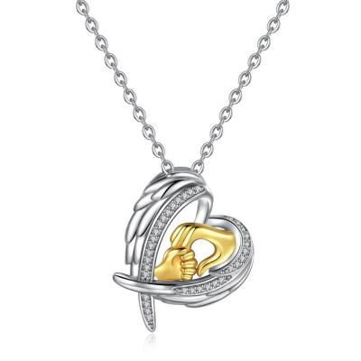 China SUNRAIN Jewelry Fashion Copper Zircon Heart Choker Necklace Mother's Day Necklace Pendant Jewelry for sale