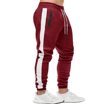 China Anti-Wrinkle Mens Joggers Sweatpants Zipper Pockets Drawstring Gym Pants Running Bottoms Moisture Wicking Bars Track Trousers for sale