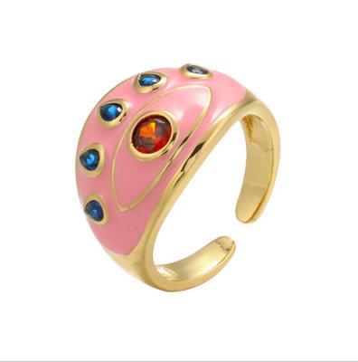 China Wholesale jewelry of cheap female rings with the most deceased factory fashion shapes Chunky Enamel Crystal Gold Ring for girls jewelry for girls for sale