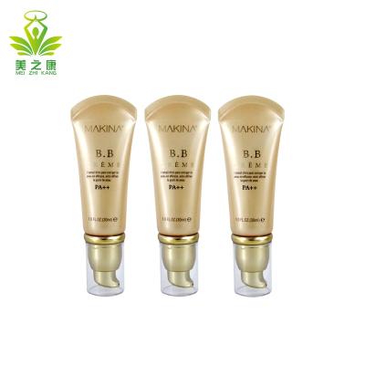 China Custom size and color accepted D30 30ml 50ml 30ml cosmetic tubes luxury airless pump tube with gold metal pumb for sunscreen BB cream personal care cosmetics for sale