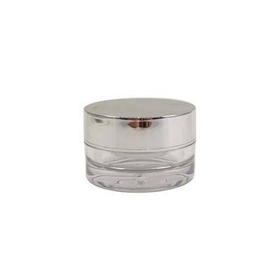 China Double Wall Round 15ml Acrylic Jars Body Cosmetic Clear Cosmetic Jar With Electrochemical Aluminum Lid For Cream for sale