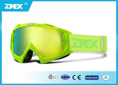 China Anti - empañe los vidrios amarillos fluorescentes de las gafas de la motocicleta de la lente de la PC del capítulo del hockey shinny para los adultos en venta