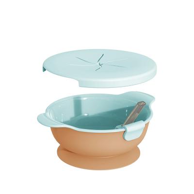 China BPA Free Baby Feeding Bowl BPA Free Easy Clean Straw Silicone Strong Suction Babies Snack Bowl for sale