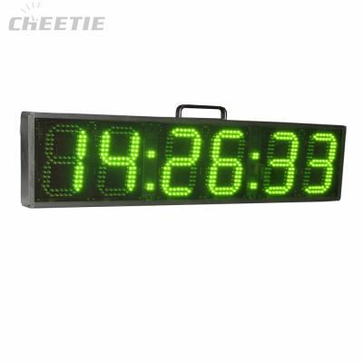 China Live Events Led Display Wholesale Digit 6 6 Inch LED Display Running Timing Red Blue Green Timer Illuminated Digital Wall Clock for sale