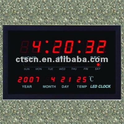 China Mini LED Digital ABS Calendar Clock with Customers' Logo for sale