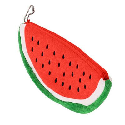 China Cute Lovely Fruit Coin Case Watermelon Coin Purse Creative Wallet Bag Cute Cartoon Kids Student Funny School Pencil Case for sale