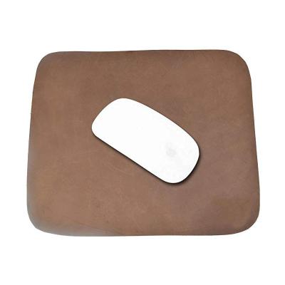 China Durable Genuine Leather Mouse Pad Handmade Thick Leather Waterproof Full Grain Mousepad/Protective Desk Mousepad for sale