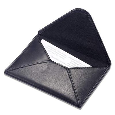 China Hot Sale High Quality/Durable Envelope Card Holder Wallet Men RFID Blocking Slim Business Card Holder Leather Wallet for sale